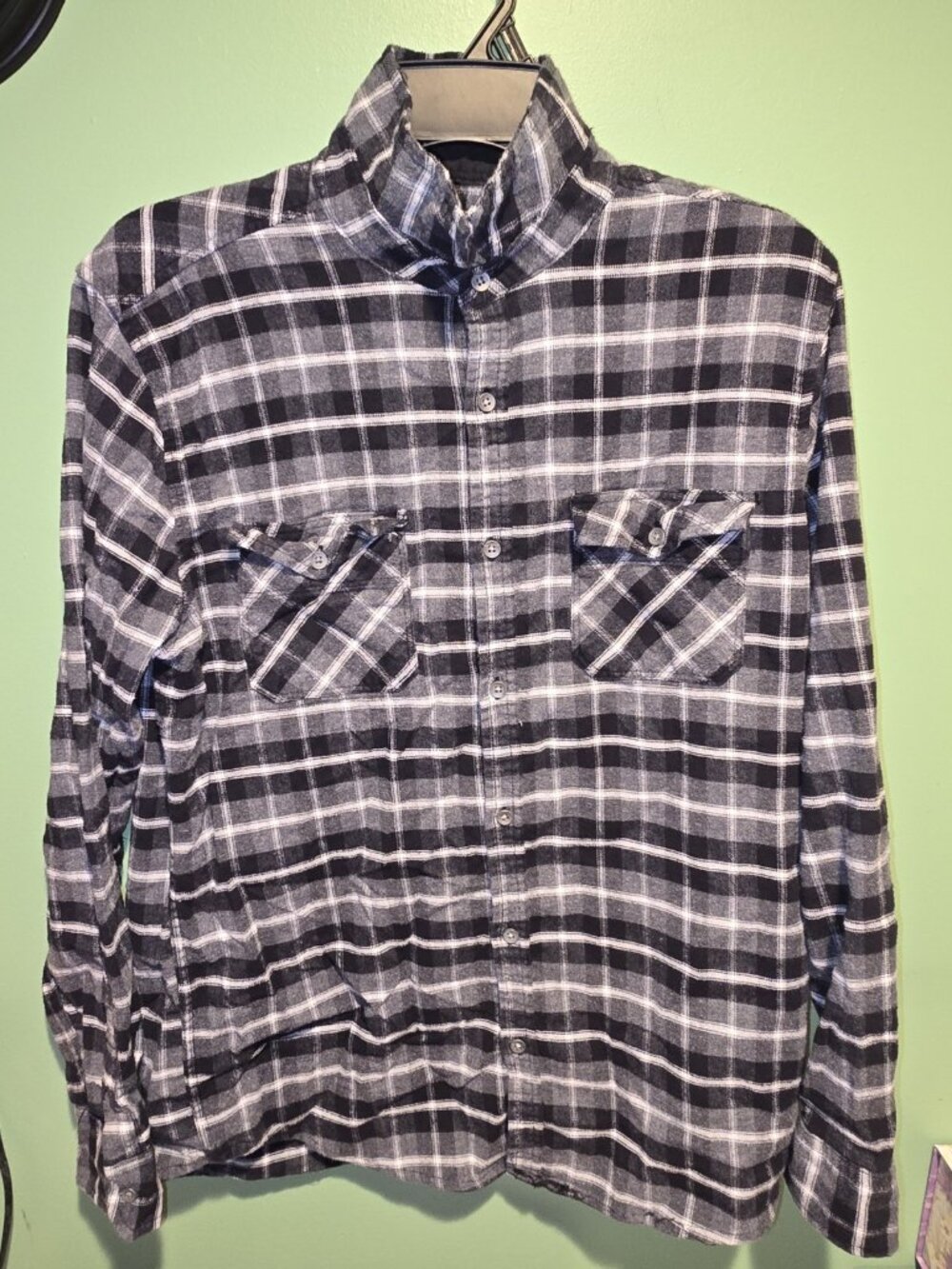 Kenneth Cole New York Slim Fit Flannel Shirt Men’s Size Large, Plaid